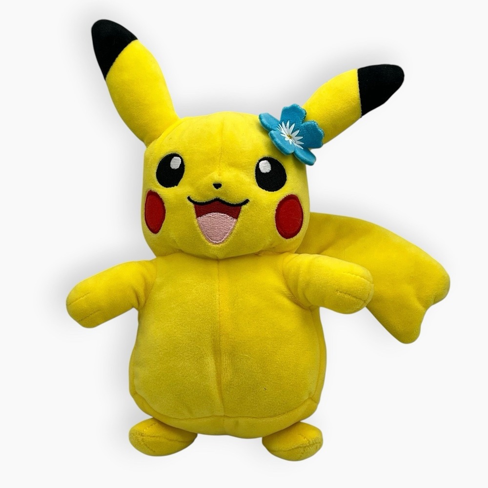 Pokemon Plush Lot Pikachu Blue Aloha Flower 2022 Mew On Suction Cup - Picture 2 of 7